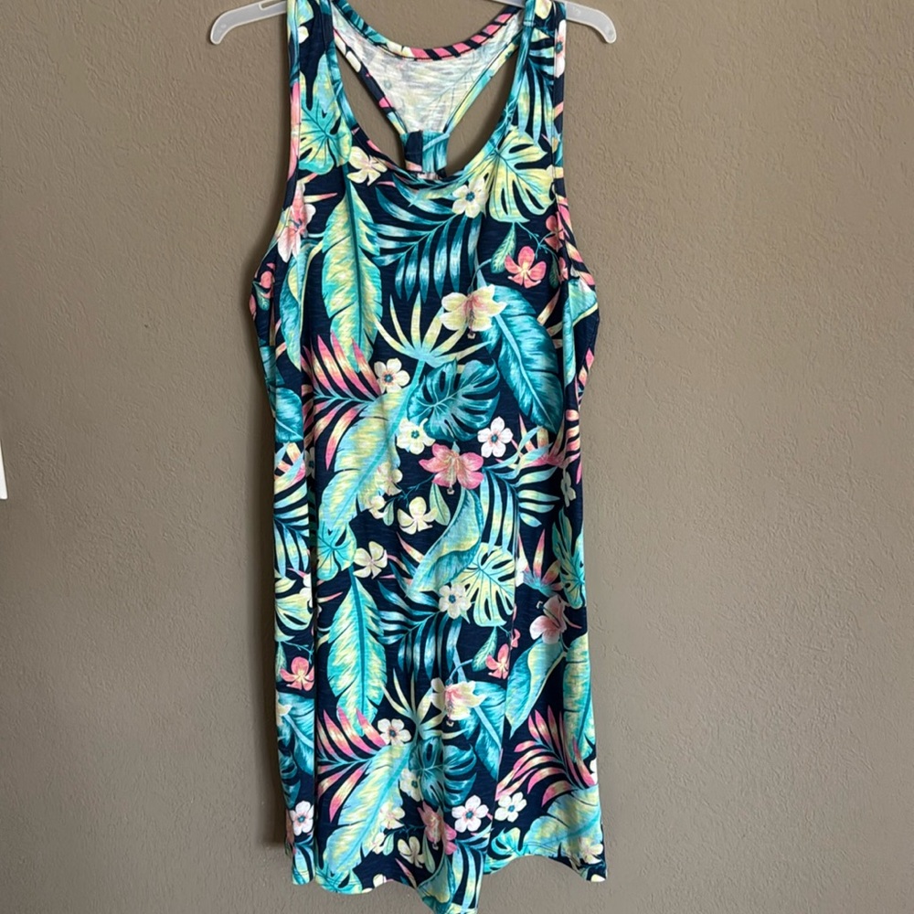 Girls lightweight Hawaiian print dress size XL 14/16